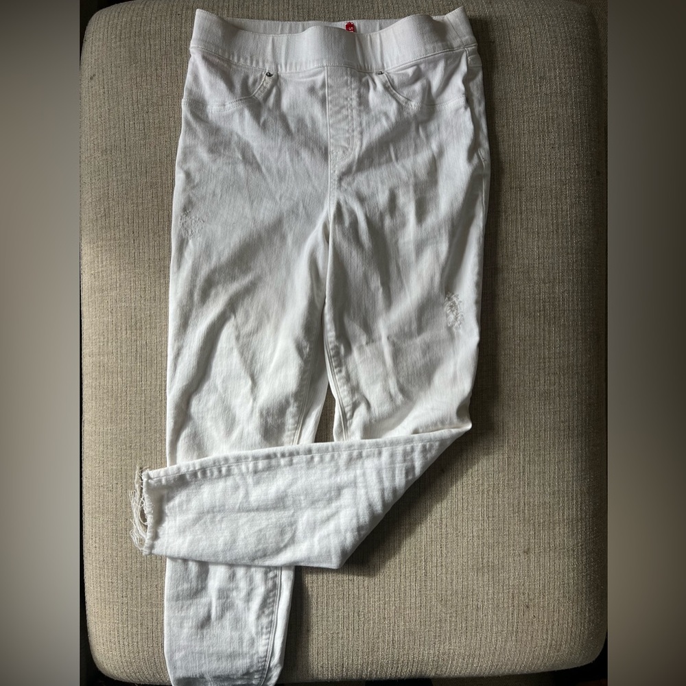 White spanx jean leggings